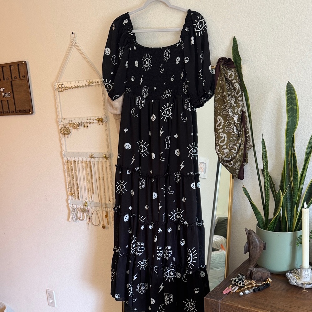 Dressed in LALA Black and White Celestial Maxi Dress